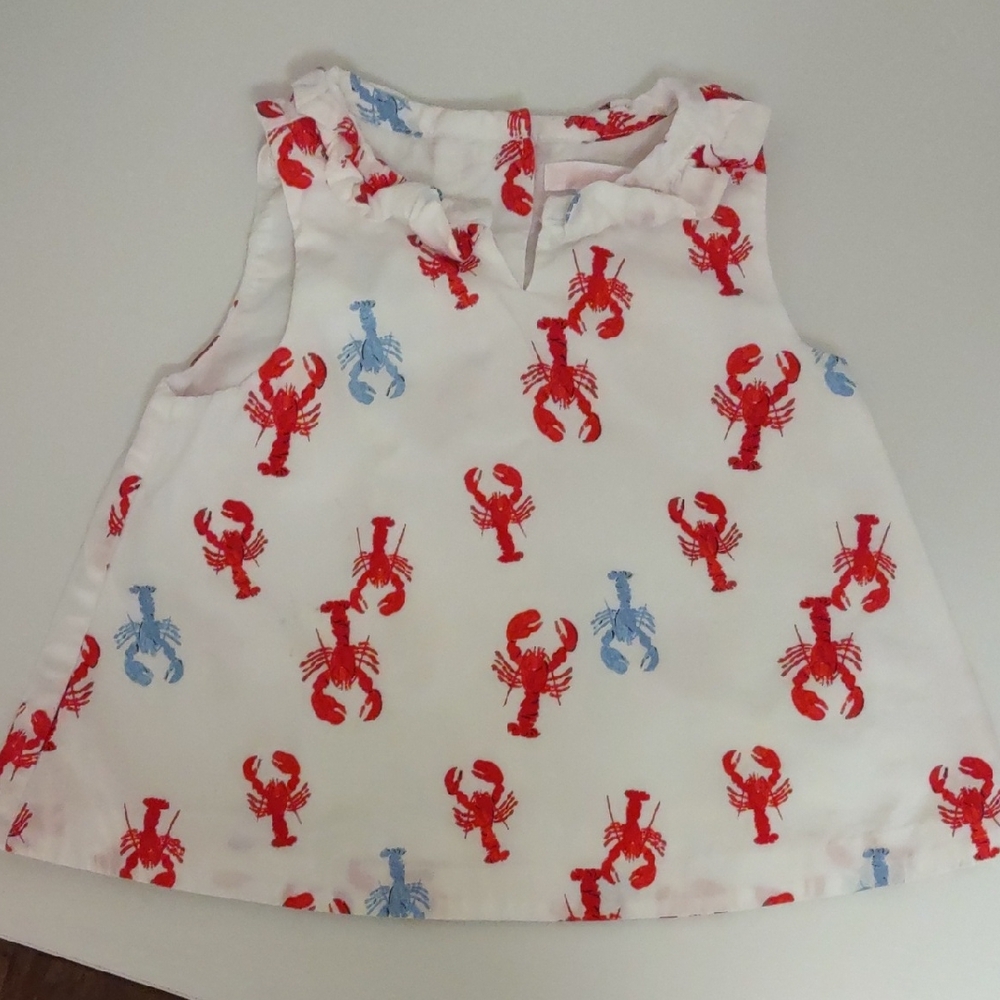 Janie and Jack Lobster Print Sleeveless Top